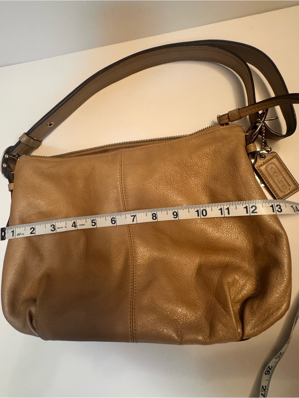 Coach Leather Hobo Shoulder Bag in Beige - Picture 9 of 10